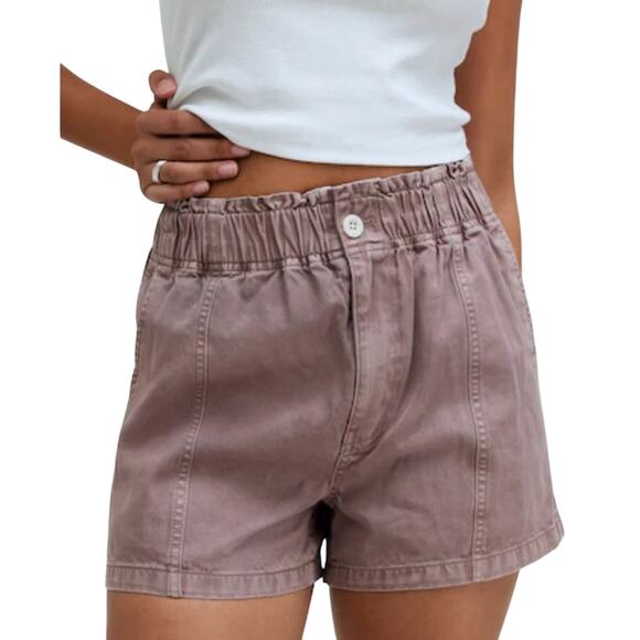 Madewell Pull-On Paperbag Jean Shorts Garment-Dyed Edition Vintage Petal Size 29 - Picture 1 of 11